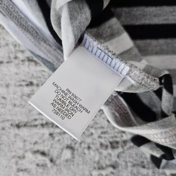 Liz Claiborne Women Top T Shirt Henley Style Shirt Gray Striped Size XL - Picture 8 of 8